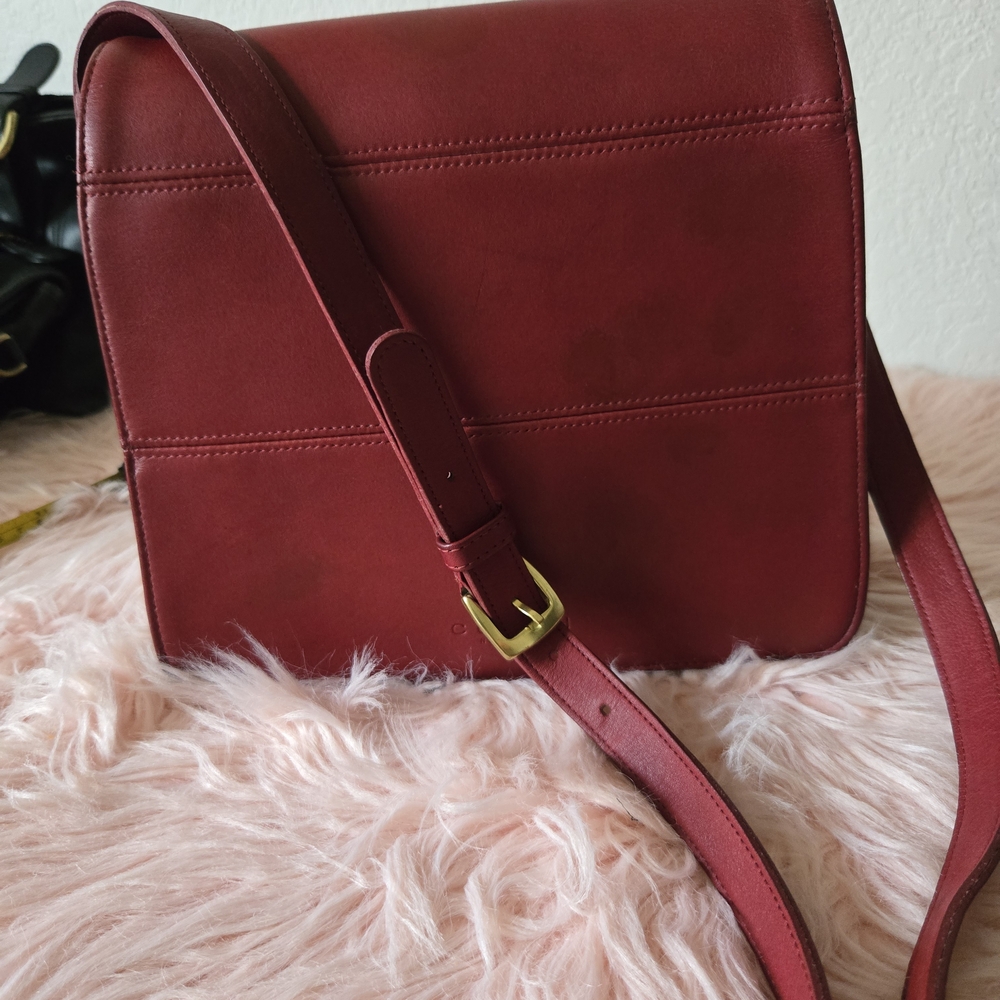 Coach Red Leather Shoulder Bag